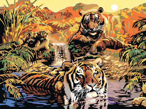 Ravensburger Malen nach Zahlen Serie Premium 40 x 30 cm - Paradies der Tiger