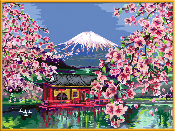 Ravensburger Malen nach Zahlen Serie Premium 40 x 30 cm - Japanische Kirschblüte