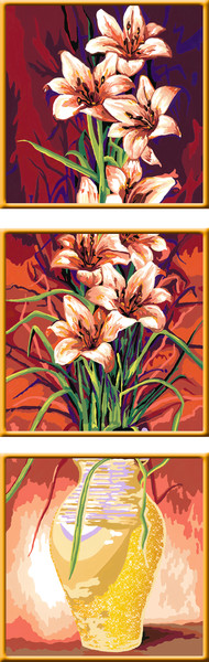 Ravensburger Malen nach Zahlen Sonderserie Premium Triptychon 30 x 90 cm - Duftende Blüten