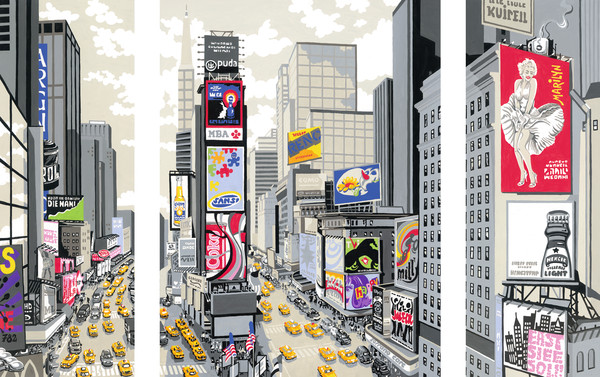 Ravensburger Malen nach Zahlen Sonderserie Premium Triptychon 80 x 50 cm - New York Times Square