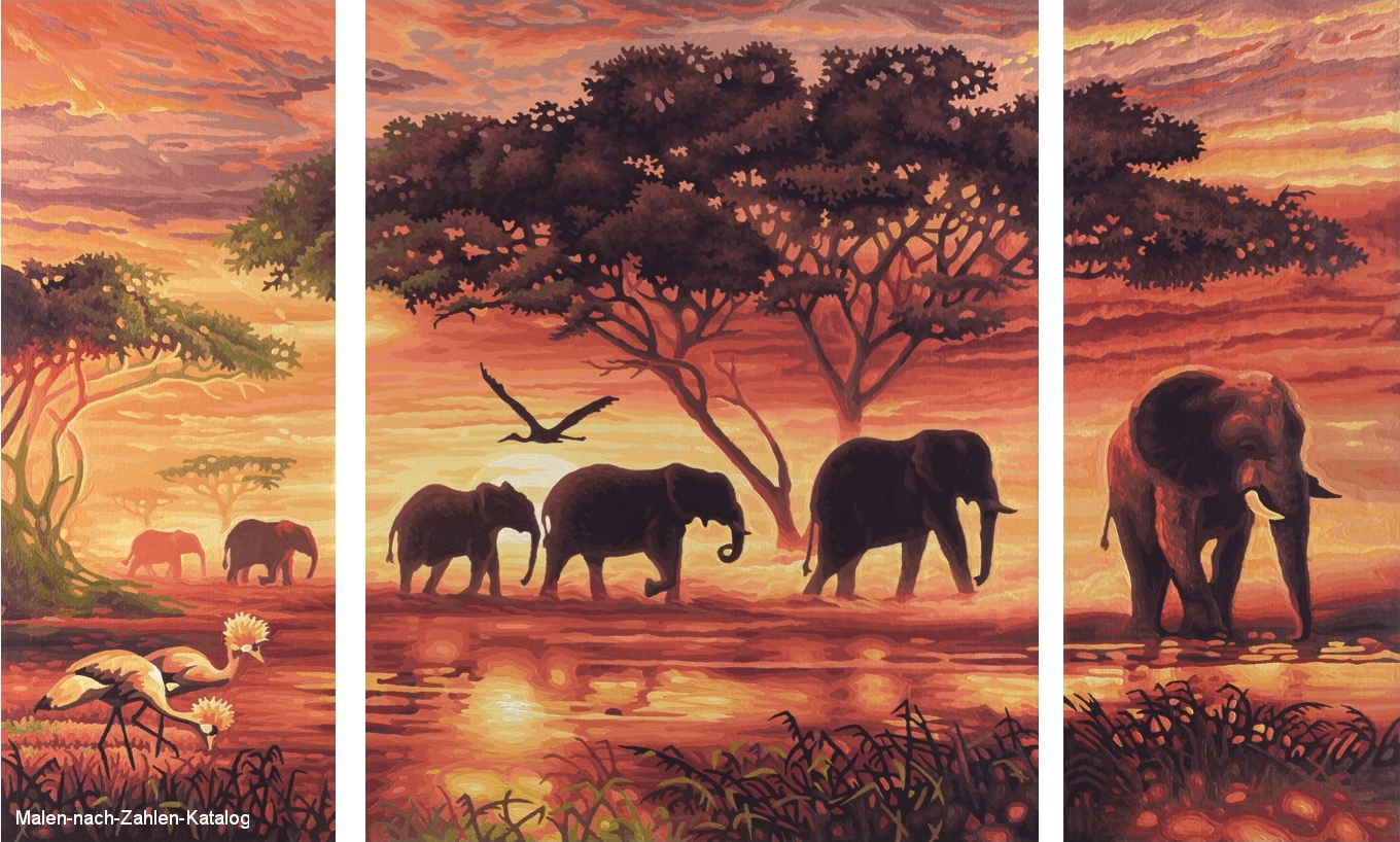 Schipper Malen nach Zahlen - Afrika - Elefanten-Karawane
