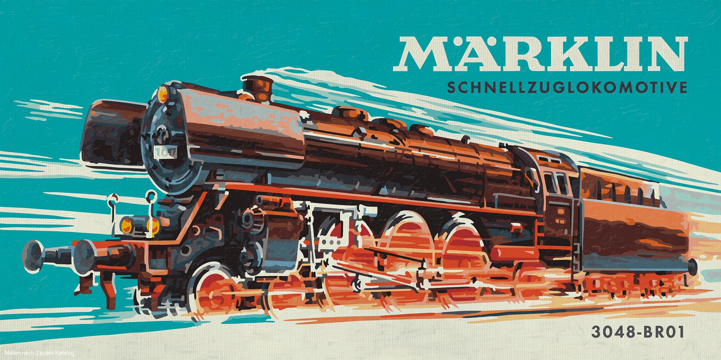 Schipper Malen nach Zahlen Meisterklasse Panorama 50 x 25 cm - Märklin - Dampflokomotive 3048 BR01
