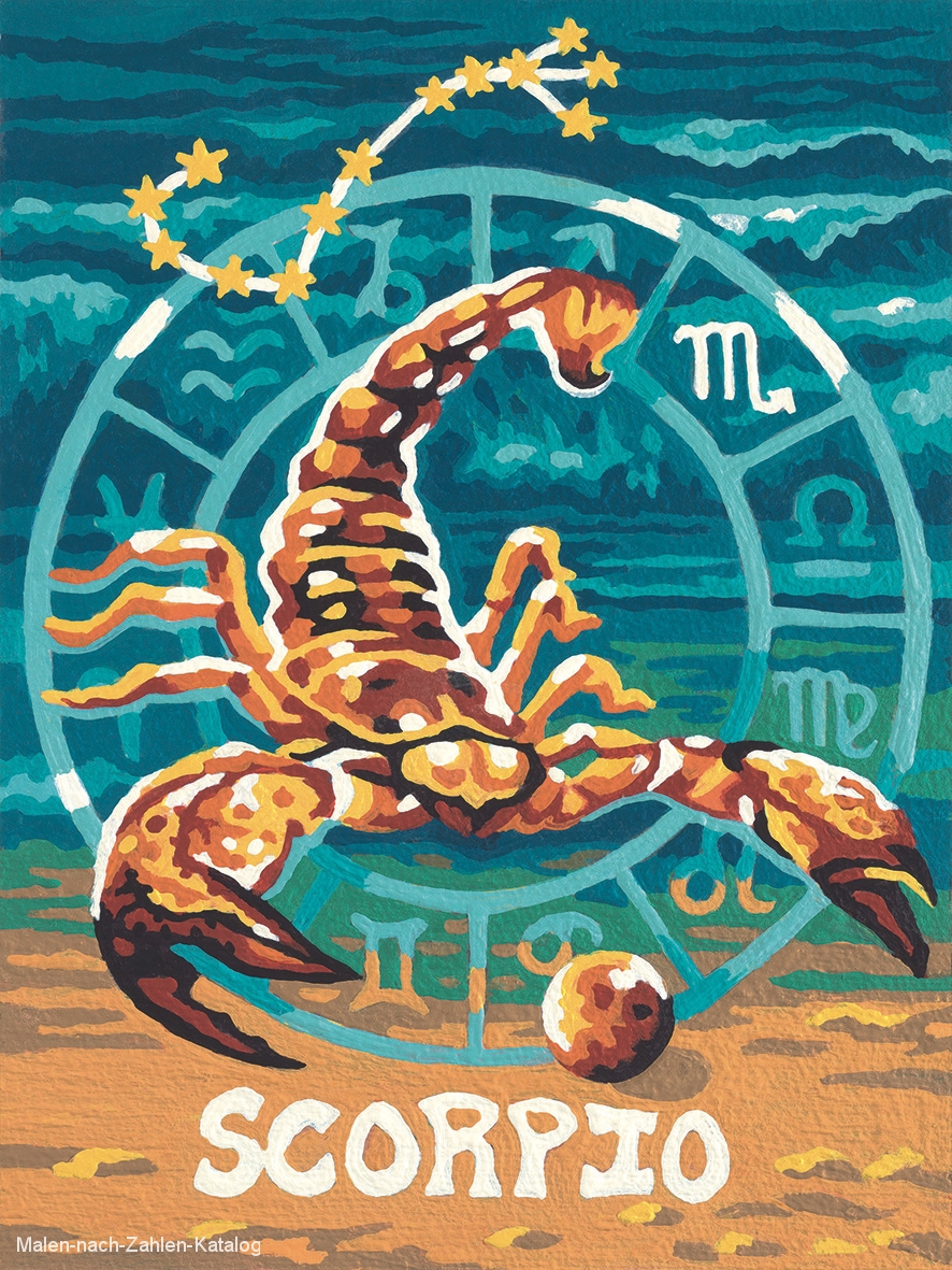 Schipper Malen nach Zahlen Tierkreiszeichen 18 x 24 cm - Scorpio (Skorpion)