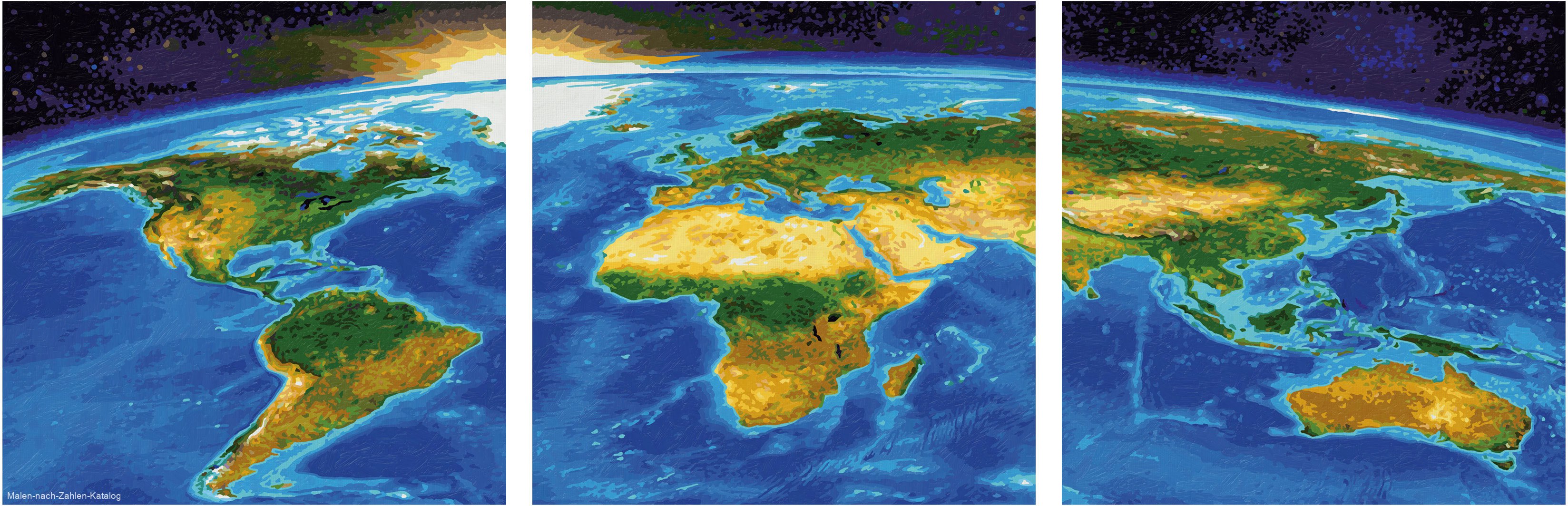 Schipper Malen nach Zahlen Triptychon 120x40cm Unser Planet