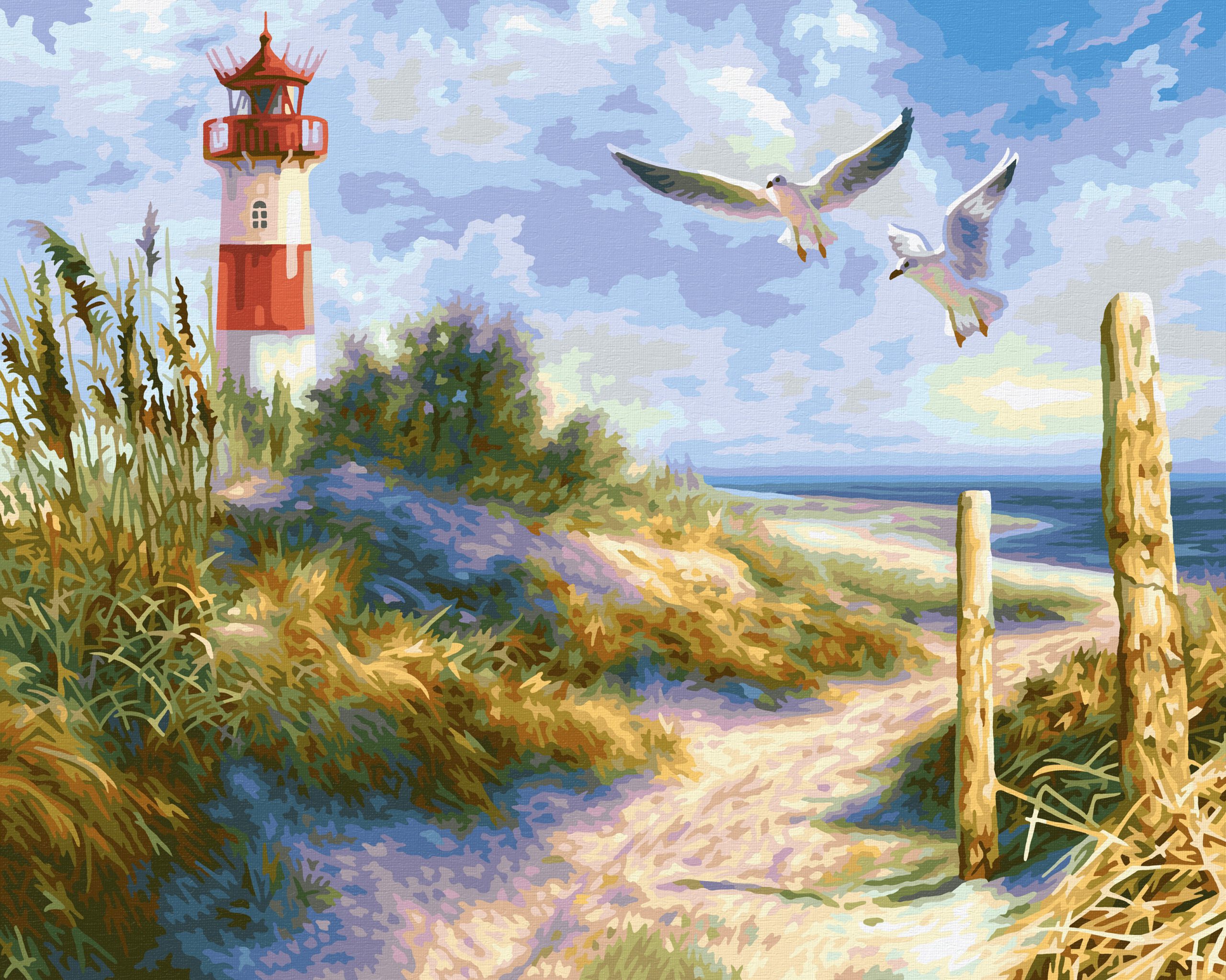 Dünenlandschaft mit Leuchtturm